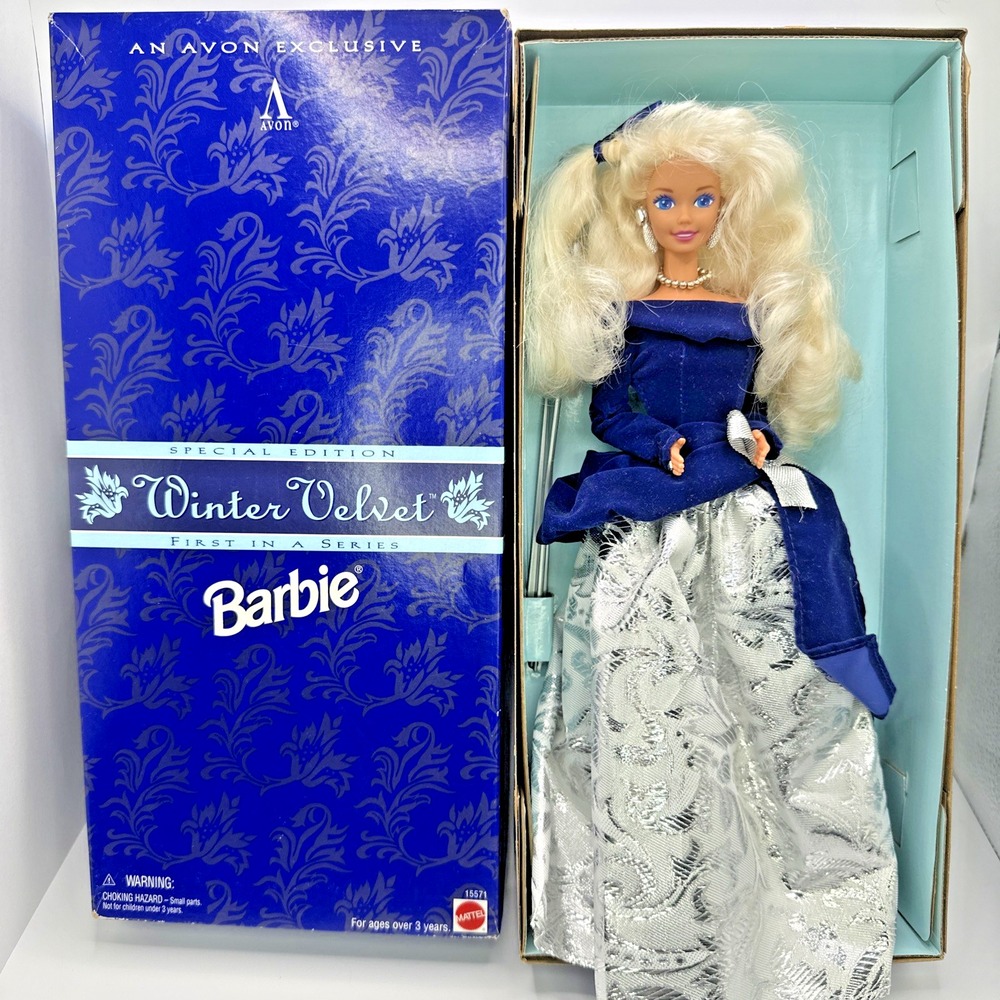 1995 Avon Winter Velvet Barbie Doll #15571 NIB NRFB Special Edition Vintage